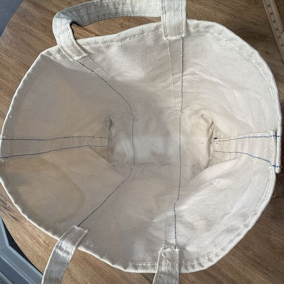 Vtg Lands End Heavy Canvas Tote Large Blue Trim USA - Picture 16 of 16